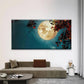 Full Moon Night Sky Wall Art Canvas Office Home Room Framed 80x45cm