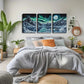 3pcs Northern Lights Night Sky Wall Art Set Canvas Framed 40x60cm - High Quality Print 100% Australian Made Wall Canvas Ready to Hang