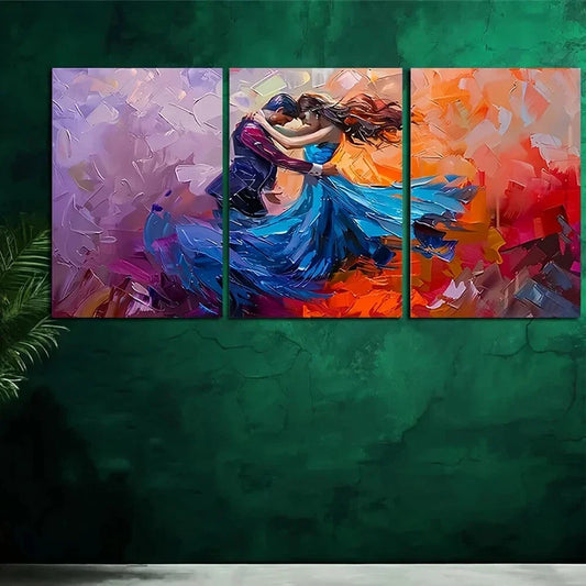 3pcs Romantic Embrace Modern Art Metal Print Ready to Hang Art