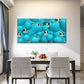 Abstract With Blue Spheres Wall Art Canvas Office Home Room Framed 120x60cm