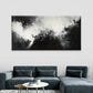 Black and White Abstract Wall Art Canvas Office Home Room Framed 80x45cm