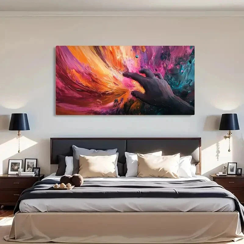 Colorful Abstract Modern Wall Art Canvas Office Home Room Framed 120x60cm