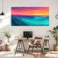 Vibrant Ocean Waves Abstract Wall Art Canvas Office Home Room Framed 120x60cm