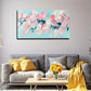 Pink & Blue Abstract Painting Wall Art canvas office home room framed 120x60cm