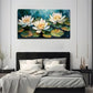 Lotus Flower Durable Modern Wall Art Canvas Office Home Room Framed 120x60cm