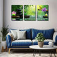 3pcs Realistic Green Candle Landscape Wall Art Set Canvas Framed 40x60cm - High Quality Print 100% Australian Made Wall Canvas Ready to Hang