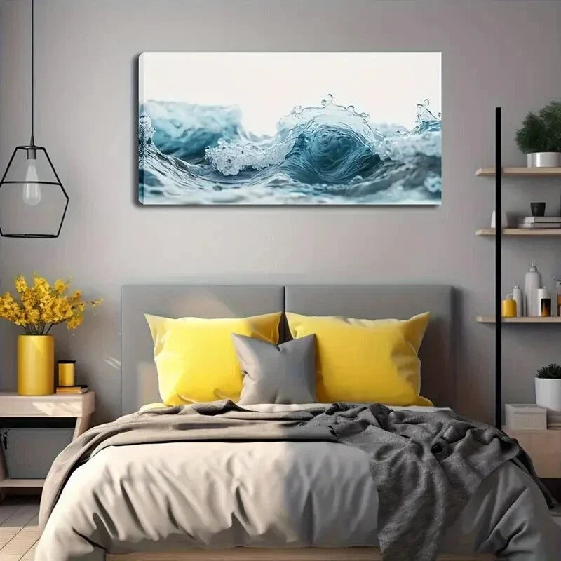 Serene Water Ripple Design Wall Art Canvas Office Home Room Framed 120x60cm