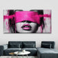 Abstract Pink & Black Hair Wall Art Canvas Office Home Room Framed 120x60cm