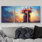 3pcs  Vibrant Floral Jar Colorful Sunset Bouquet  Wall Art Set Canvas Framed 40x60cm - High Quality Print 100% Australian Made Wall Canvas Ready to Hang