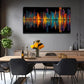 Abstract City Skyline Neon Wall Art Canvas Office Home Room Framed 80x45cm