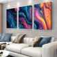 3pcs  Cosmic Fluid Abstract Galaxy Swirl Wall Art Set Canvas Framed 40x60cm - High Quality Print 100% Australian Made Wall Canvas Ready to Hang