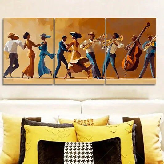 3pcs Fashionable African American Metal Print Ready to Hang Art
