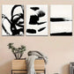 3pcs Abstract Black Brush Strokes Metal Print Ready to Hang Art