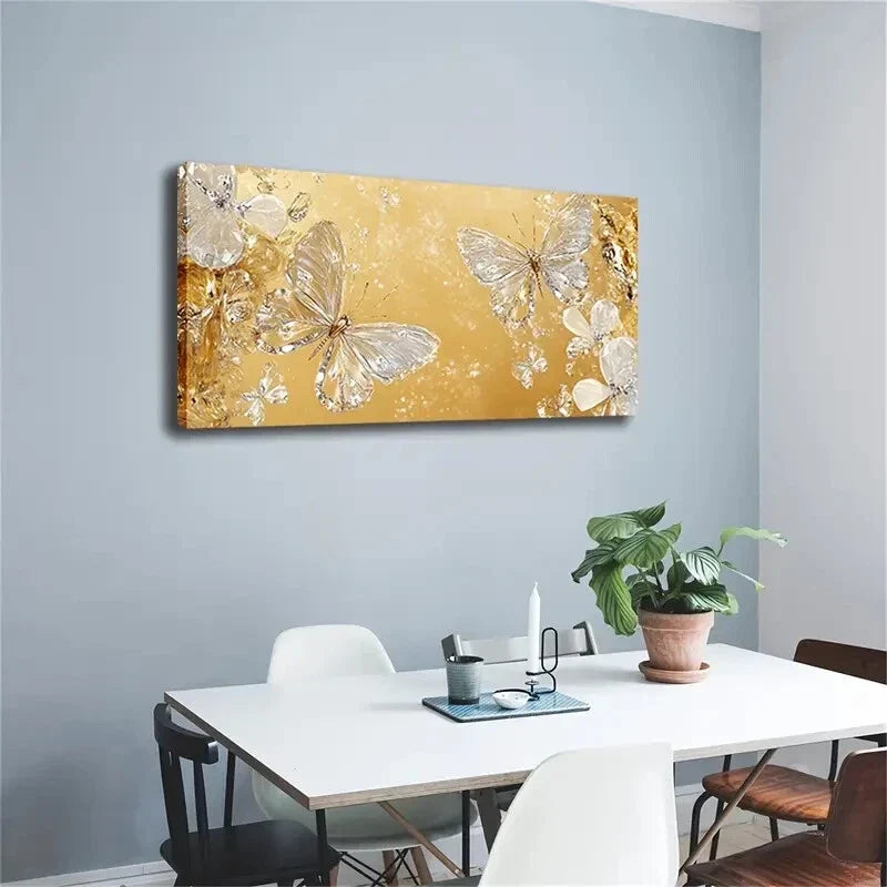 Graceful Butterflies Elegant Wall Art Canvas Office Home Room Framed 120x60cm