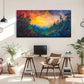 Sunset Forest Tree Dramatic Sky Wall Art Canvas Office Home Room Framed 120x60cm