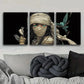3pcs Mummy Goddess Design Girl Dark Rider Fear Wall Art Set Canvas Framed 40x60cm - High Quality Print 100% Australian Made Wall Canvas Ready to Hang