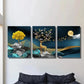 3pcs Elk & Flying Birds Full Moon Money Tree Wall Art Set Canvas Framed 40x60cm - High Quality Print 100% Australian Made Wall Canvas Ready to Hang