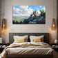 Ancient Castle Rocky Mountain Wall Art Canvas Office Home Room Framed 120x60cm