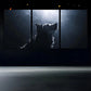 3pcs Dog Silhouette Sunlight Black & White Metal Print Ready to Hang Art