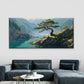 Mountain Landscape with Bonsai Wall Art Canvas Office Home Room Framed 120x60cm