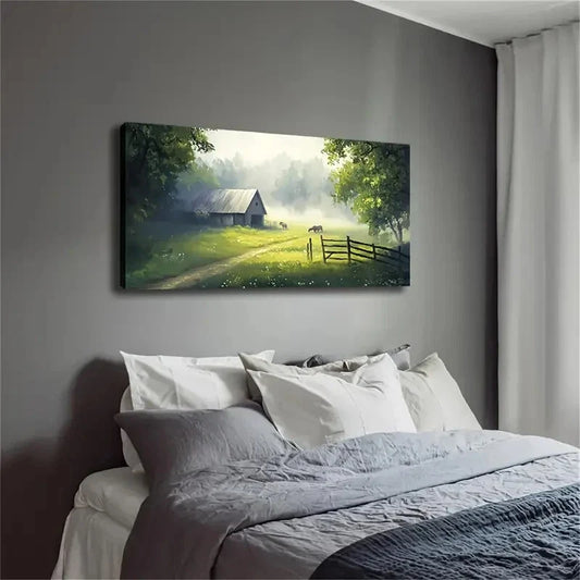 Two Horses Are Leisurely House Wall Art Canvas Office Home Room Framed 120x60cm