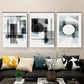 3pcs Modern Abstract Black and White Metal Print Ready to Hang Art