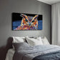Vibrant Watercolor Owl Musical Wall Art Canvas Office Home Room Framed 120x60cm