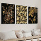3pcs Dark Japanese Botanical Floral & Bird Wall Art Set Canvas Framed 40x60cm - High Quality Print 100% Australian Made Wall Canvas Ready to Hang