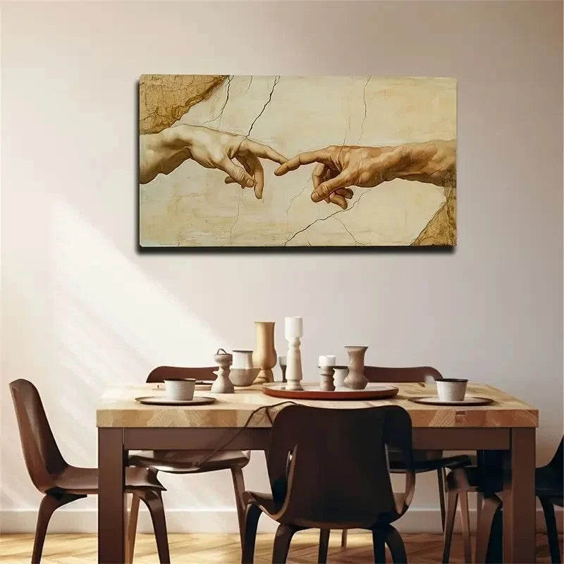 Clinging Hand Design Abstract Wall Art Canvas Office Home Room Framed 80x45cm