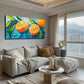 Thick Brushstrokes Drawn Orange Wall Art Canvas Office Home Room Framed 120x60cm