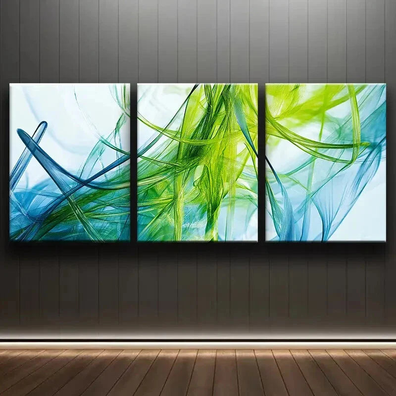 3pcs Green Digital Nature Green Perfect Wall Art Set Canvas Framed 40x60cm - High Quality Print 100% Australian Made Wall Canvas Ready to Hang