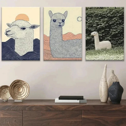 3pcs Beautiful Animal White Wildlife Forest Metal Print Ready to Hang Art