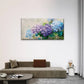 Flowers Blue Purple Abstract Wall Art Canvas Office Home Room Framed 80x45cm