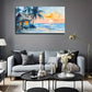 Colorful Beach Side Grass House Wall Art Canvas Office Home Room Framed 80x45cm