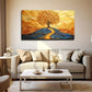 Long Full Circle Tree Suitable Wall Art Canvas Office Home Room Framed 120x60cm