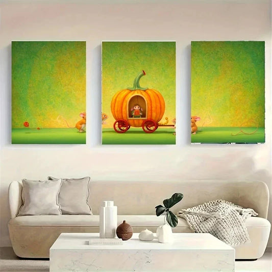 3pcs A Charming Scene With a Little Boy Metal Print Ready to Hang Art