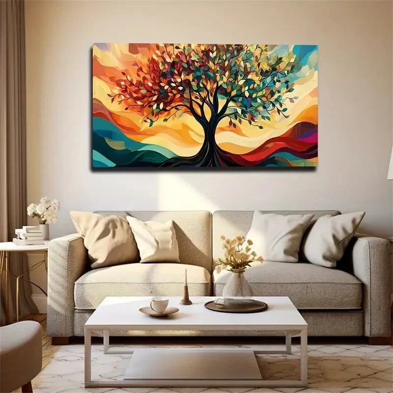 Abstract Foliage Modern Colors Wall Art Canvas Office Home Room Framed 120x60cm