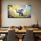 Elephant In The Sea Of Flowers Wall Art Canvas Office Home Room Framed 120x60cm