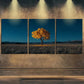 3pcs Autumn Tree Peaceful Blue Dark Perfect Wall Art Set Canvas Framed 40x60cm - High Quality Print 100% Australian Made Wall Canvas Ready to Hang