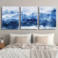 3pcs Abstract Blue White Navy Blue Mountains Wall Art Set Canvas Framed 40x60cm - High Quality Print 100% Australian Made Wall Canvas Ready to Hang