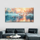 Morning’s Golden Reflection Wall Art Canvas Office Home Room Framed 120x60cm