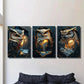 3pcs Mystical Fantasy Owl Guardian Portrait Wall Art Set Canvas Framed 40x60cm - High Quality Print 100% Australian Made Wall Canvas Ready to Hang