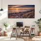 Ocean Seaside Vibrant Sunset Wall Art Canvas Office Home Room Framed 120x60cm
