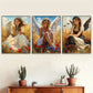 3pcs Enchanting Angel Girls in Wheat Field Wall Art Set Canvas Framed 40x60cm - High Quality Print 100% Australian Made Wall Canvas Ready to Hang