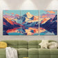 3pcs Vibrant Watercolor Cityscape with Big Ben Metal Print Ready to Hang Art