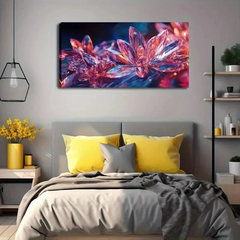 Crystal Design Nordic Style Wall Art Canvas Office Home Room Framed 120x60cm