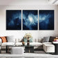 3pcs Abstract Blue Geometric and Light Effects Wall Art Set Canvas Framed 40x60cm - High Quality Print 100% Australian Made Wall Canvas Ready to Hang