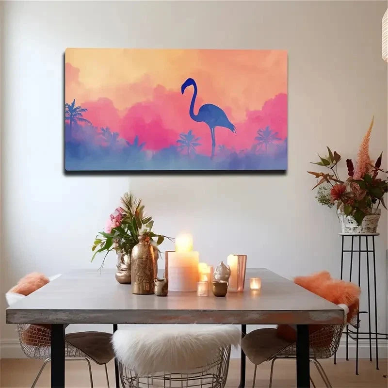 Modern Bohemian Tropical Wall Art Canvas Office Home Room Framed 80x45cm