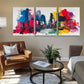 3pcs Vibrant Abstract Urban Street Scene Prefect Wall Art Set Canvas Framed 40x60cm - High Quality Print 100% Australian Made Wall Canvas Ready to Hang