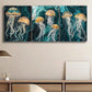 3pcs Jellyfish Design Dark Color Perfect Wall Art Set Canvas Framed 40x60cm - High Quality Print 100% Australian Made Wall Canvas Ready to Hang